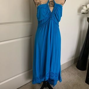 Blue halter dress